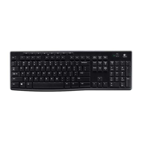 Logitech K270 Teclado Sem Fios USB - Resistente a Salpicos - Teclas de Acesso Rápido - Cor Preto