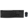 Logitech MK270 Pack Sans Fil USB Clavier Multimédia + Souris 1000dpi 3 Boutons - Ambidextre - Noir