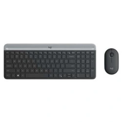 Logitech MK470 Slim Pack Sem Fios Teclado 12 Teclas FN + Rato 1000dpi 3 Botões - Ultrafinos - Silenciosos - Ambidestro - Preto