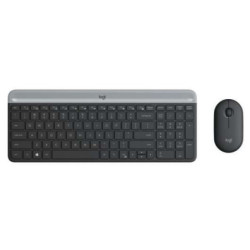 Logitech MK470 Slim Pack Sem Fios Teclado 12 Teclas FN + Rato 1000dpi 3 Botões - Ultrafinos - Silenciosos - Ambidestro - Preto