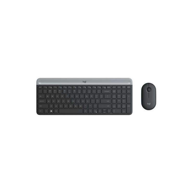 Logitech MK470 Slim Pack Inalámbrico Teclado 12 Teclas FN + Ratón 1000dpi 3 Botones - Ultrafinos - Silenciosos - Negro