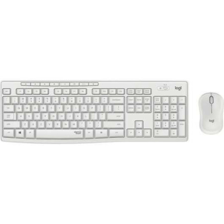 Logitech MK295 Pack Sem Fios Teclado + Rato 1000dpi 3 Botões - Teclas e Botões Silenciosos - Uso Ambidestro - Cor Branco