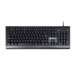 Coolbox TEC04DNI Clavier USB avec Lecteur Carte à Puce PC/SC 2.0 pour DNIe ou Carte Santé Espagnole - Espagnol - Noir