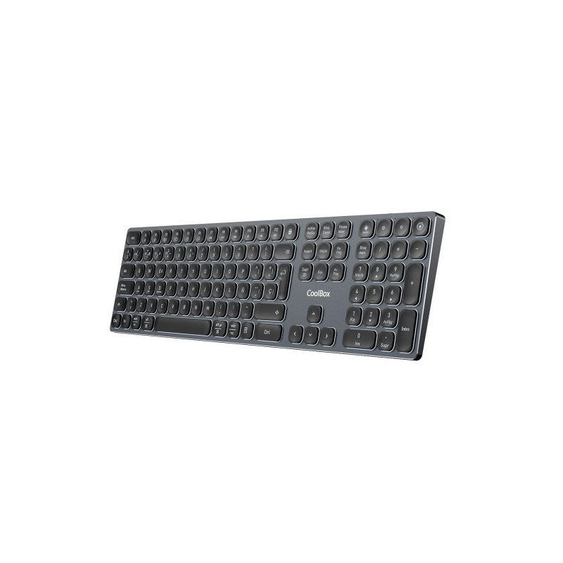 Coolbox Moonlight B431 Teclado Inalámbrico - RF 2.4G y Bluetooth 5.1 - Retroiluminado 7 Colores - Recargable