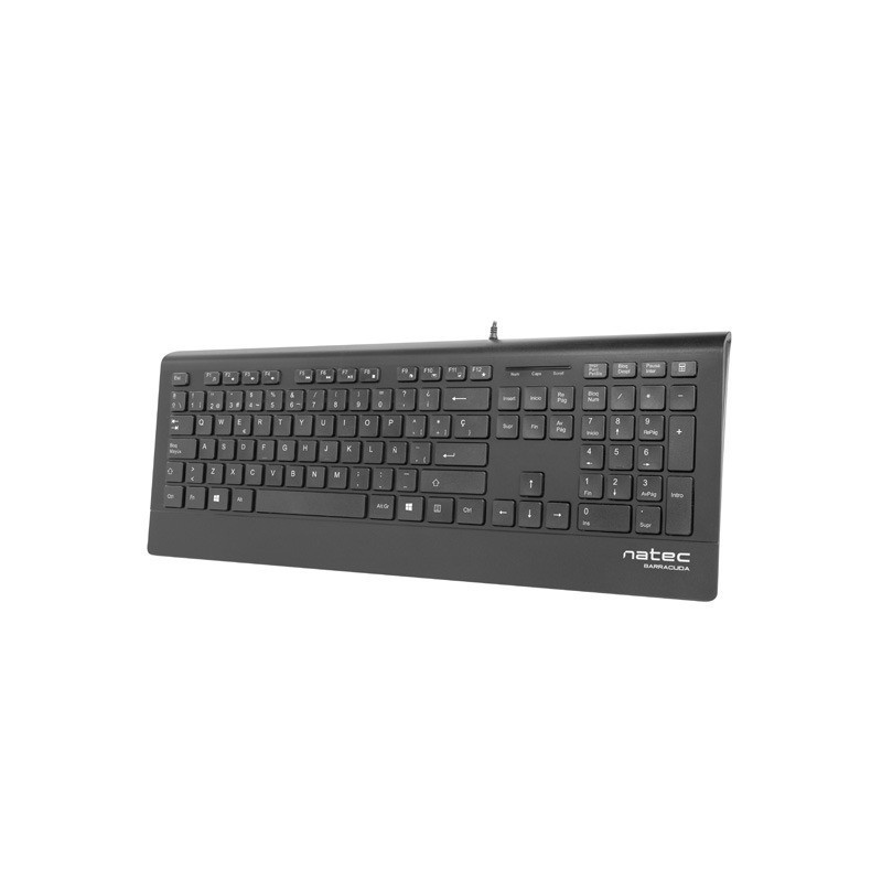 Natec Barracuda Clavier Slim - 104 Touches à Membrane - Noir
