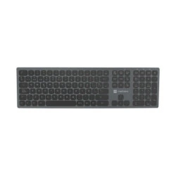 Natec Dolphin Teclado Inalámbrico Slim - Aluminio - Bluetooth + 2,4 Ghz - Switch X-Scissors - Color Negro