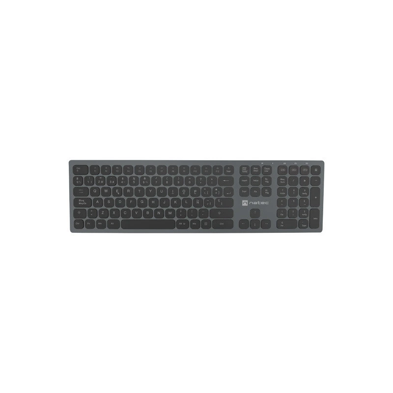 Natec Dolphin Teclado Sem Fios Slim - Alumínio - Bluetooth + 2,4 Ghz - Switch X-Scissors - Cor Preto