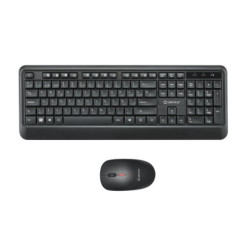 Unykach UK39 Pack de Teclado Inalámbrico Compacto + Ratón Inalámbrico 1600dpi, 3 Botones, Uso Ambidiestro - Color Negro