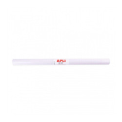 Apli Rollo de Polipropileno Transparente 3x0.50m 50 micras - Adhesivo Reposicionable - Sistema Easy Peel - Cuadricula de