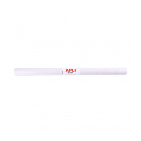 Apli Rollo de Polipropileno Transparente 3x0.50m 50 micras - Adhesivo Reposicionable - Sistema Easy Peel - Cuadricula de