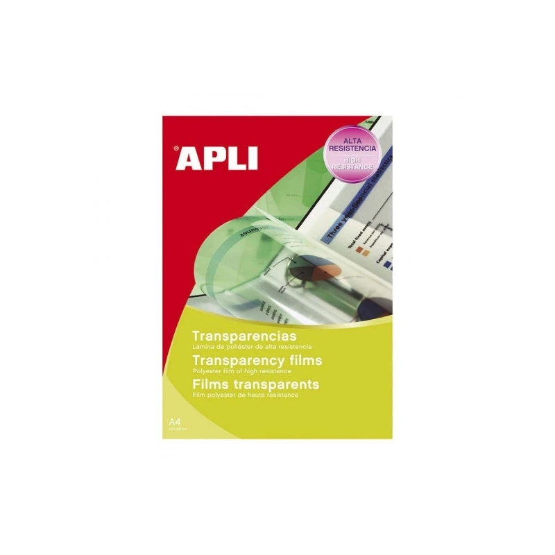 Pack Apli de 100 transparents polyester A4 pour imprimantes à jet d'encre - Haute qualité de reproduction - Grande clarté