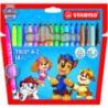Stabilo Trio A-Z Patrulla Canina Pack de 18 Rotuladores con Diseños de la Patrulla Canina - Punta Fina de Fibra - Trazo 0.7mm -