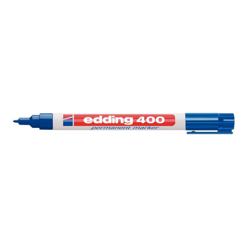 Edding 400 Rotulador Permanente - Punta Redonda - Trazo 1 mm. - Recargable - Secado Rapido - Color Azul