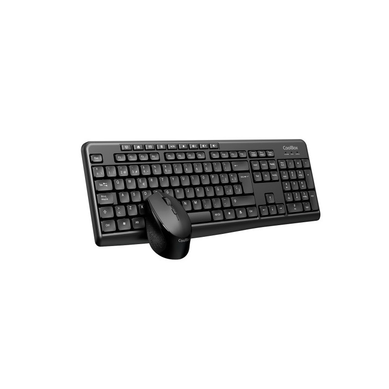 Coolbox COO-KTR-03W Pack de Teclado USB Inalambrico - Multimedia + Raton Optico USB Inalambrico 4 Botones