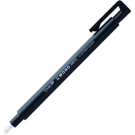Tombow Mono Zero Portagomas - Punta Redonda de 2.3mm - Capuchon de Proteccion - Mecanismo de Giro - Libre de PVC y Latex - Color