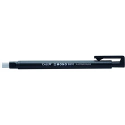 Tombow Mono Zero Portagomas - Punta Rectangular de 2.5x5mm - Capuchon de Proteccion - Mecanismo de Giro - Libre de PVC y Latex -