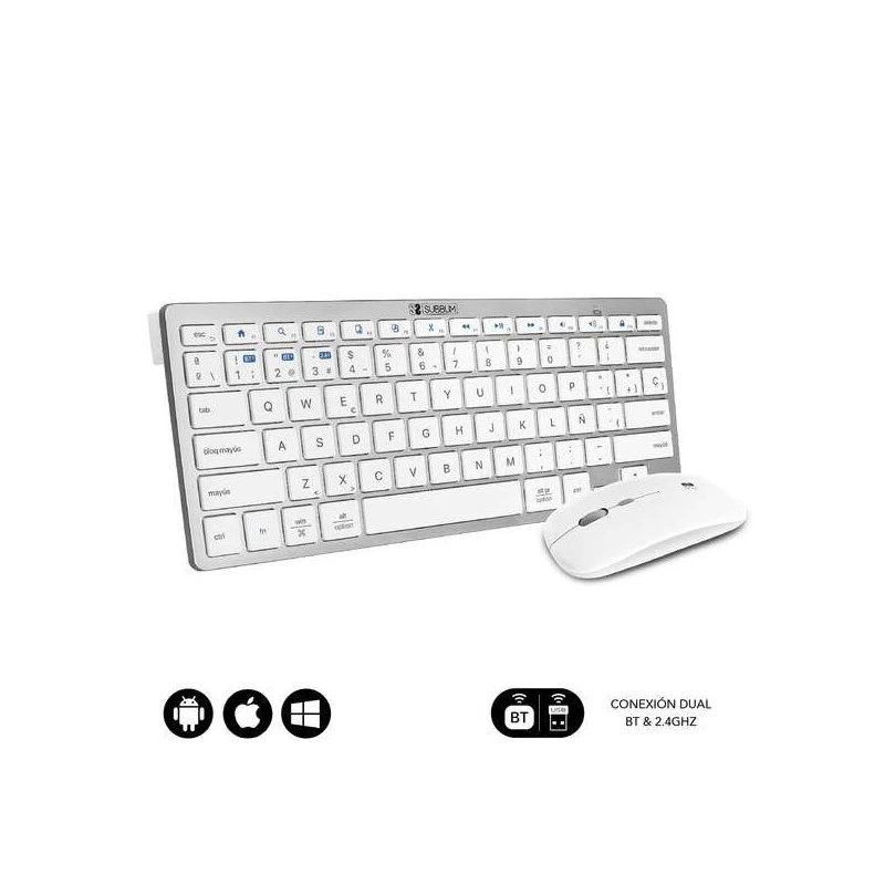 Subblim Combo Multidispositivo Compacto - Conectividad Inalambrica Multidispositivo - Compatible con Windows, Android, Ios y Mac