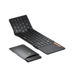 ProtoArc XK01-TP Teclado Portatil Plegable en Triptico - Bluetooth -  Con Touchpad - Conexion de hasta 3 Dispositivos - Color Ne