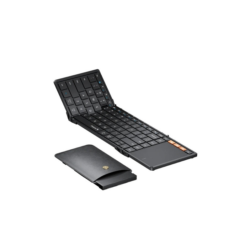 ProtoArc XK01-TP Teclado Portatil Plegable en Triptico - Bluetooth -  Con Touchpad - Conexion de hasta 3 Dispositivos - Color Ne