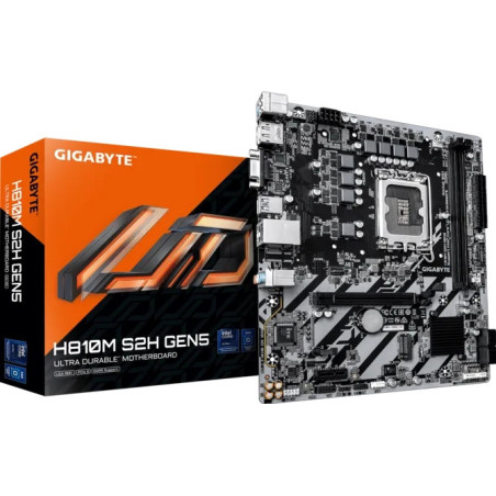 Gigabyte H810M S2H GEN5 Carte Mère Intel 1851 2x DDR5 - M.2, SATA, PCIe4.0 - HDMI, DisplayPort, VGA, RJ-45, USB 3.2 - MicroATX