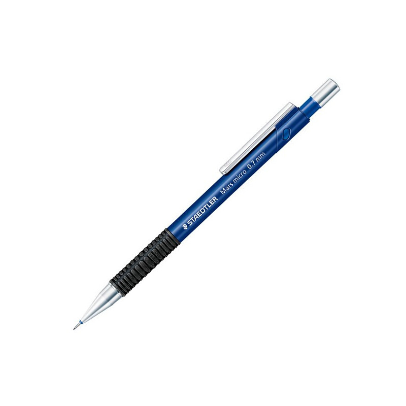 Staedtler Mars Micro 775 Portaminas 0.7mm - Punta Metalica Retractil - Mina Amortiguada - Grip de Caucho - Clip Metalico