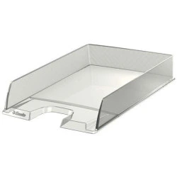 Esselte Europost Corbeille à Courrier - Plastique Transparent - Format Vertical - A4 - Couleur Cristal