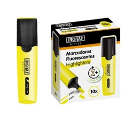 Ingraf Long-Life Highlighter - Bevelled Tip - 2-5mm Line - Water-Based Ink - Yellow