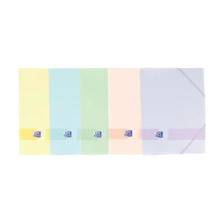 Oxford Live & Go A4+ Elastic Band Folder - Opaque Plastic Cover - 3 Flaps - 30mm Spine - Assorted Colours