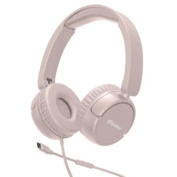 Energy Sistem Urban Auscultadores com Fio - DeepBass - Fita Extensível - Microfone Integrado - Ligação USB-C - Cor Rosa
