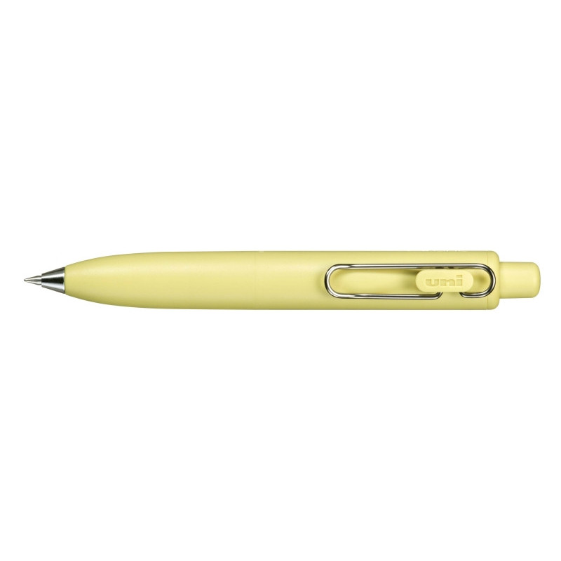 Uni-ball One P Boligrafo Retractil con Punta Fina 0.5mm - Agarre Suave y Comodo - Tinta Color Negro - Cuerpo de Color Amarillo B