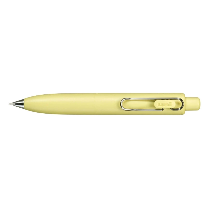 Uni-ball One P Boligrafo Retractil con Punta Fina 0.5mm - Agarre Suave y Comodo - Tinta Color Negro - Cuerpo de Color Amarillo B