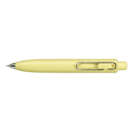 Uni-ball One P Boligrafo Retractil con Punta Fina 0.5mm - Agarre Suave y Comodo - Tinta Color Negro - Cuerpo de Color Amarillo B
