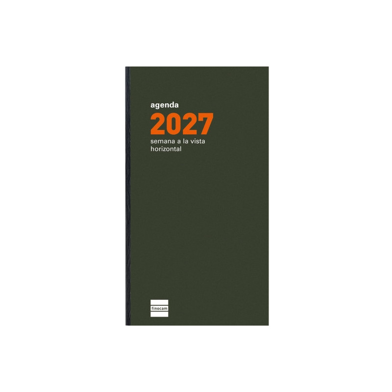 Finocam P499 Recambio para Agenda Plana - Anual 2027 - Semana Vista Horizontal - Formato PL4 - 80x150mm - Papel de 60g/m2 - Colo