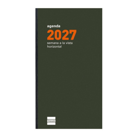 Finocam P499 Recambio para Agenda Plana - Anual 2027 - Semana Vista Horizontal - Formato PL4 - 80x150mm - Papel de 60g/m2 - Colo