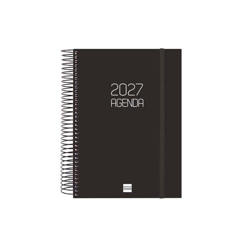 Finocam Espiral Basics Opaque Agenda - Anual 2027 - 1 Dia por Pagina - Formato E10 - 155x212mm - Espiral - Tapa de Polipropileno