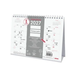 Finocam Trendy Chic Calendario de Sobremesa - Anual 2027 - Mes Vista - Formato S - 210x150mm - Espiral Doble - Papel de 120g/m2