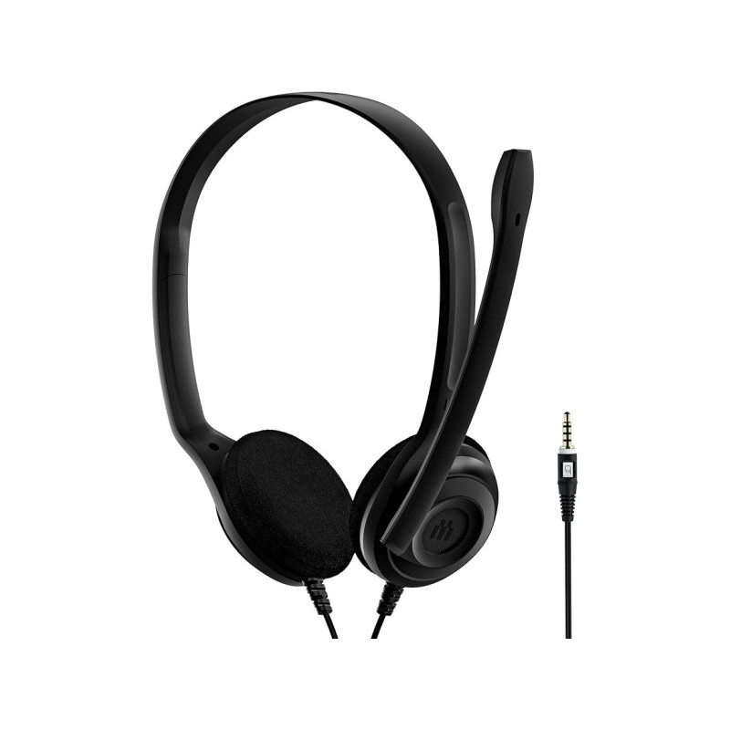 Epos PC 5 Chat Auriculares Estereo con Microfono - Jack 3.5mm - Cable de 2m - Color Negro