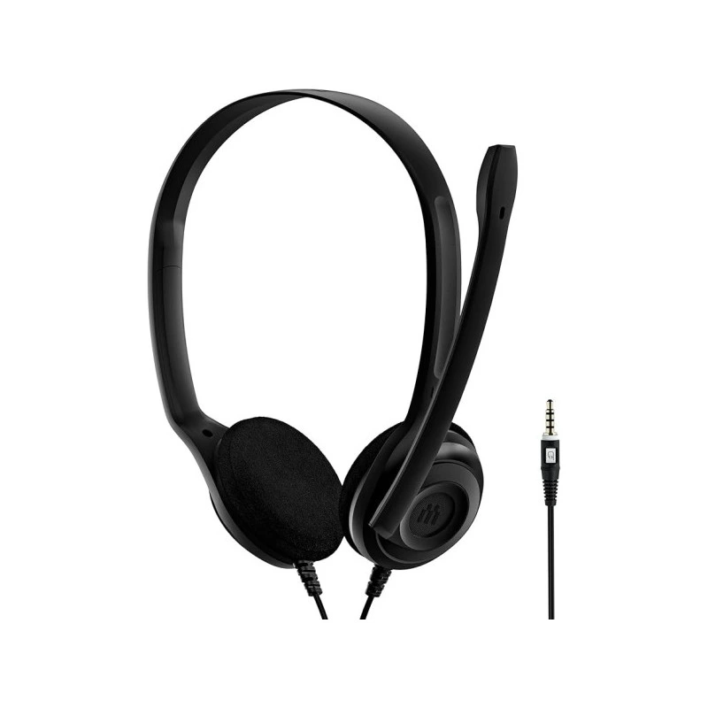 Epos PC 5 Chat Auriculares Estereo con Microfono - Jack 3.5mm - Cable de 2m - Color Negro