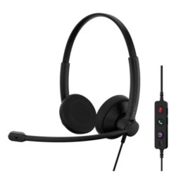 Epos Impact 100 UC USB Auricular Estereo con Microfono - Cancelacion de Ruido - Cable de 2m - USB-C,  USB-A - Color Negro