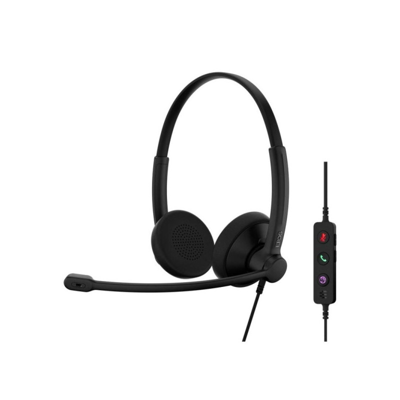 Epos Impact 100 UC USB Auricular Estereo con Microfono - Cancelacion de Ruido - Cable de 2m - USB-C,  USB-A - Color Negro