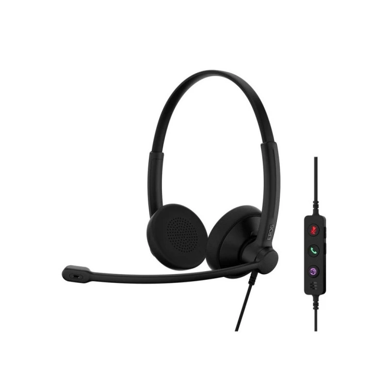 Epos Impact 100 UC USB Auricular Estereo con Microfono - Cancelacion de Ruido - Cable de 2m - USB-C,  USB-A - Color Negro