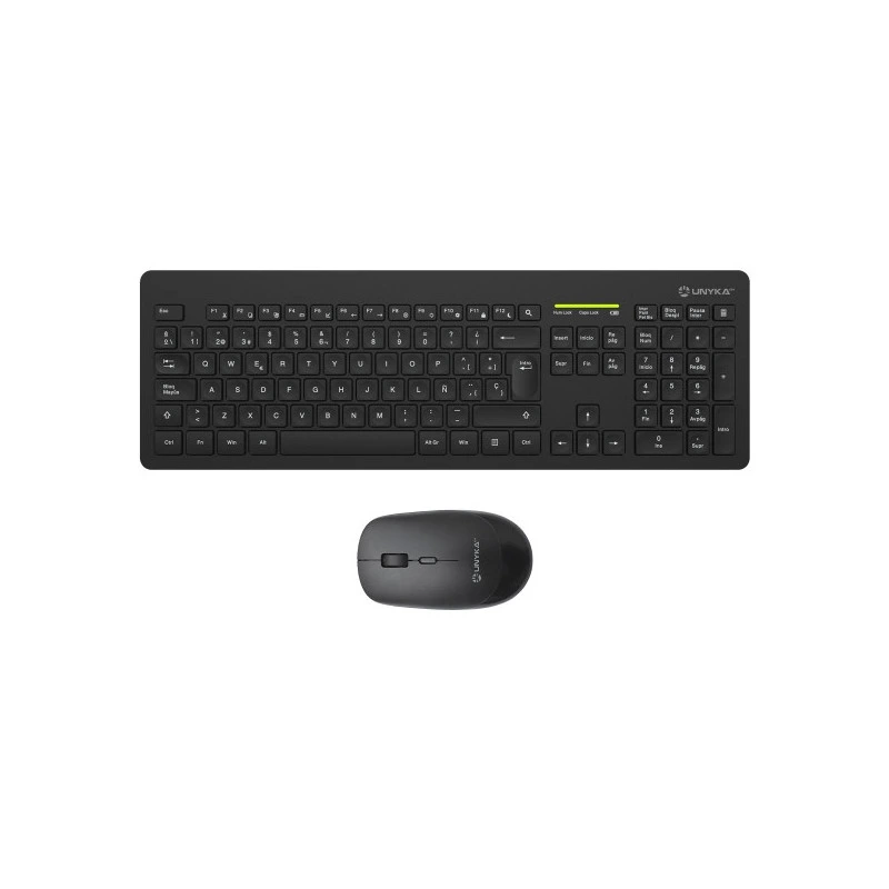 Unykach MK212 Pro Slim Wireless Pack de Teclado Inalambrico Slim 108 Teclas de Membrana + Raton Inalambrico 1600dpi, 3 Botones,