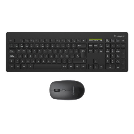 Unykach MK212 Pro Slim Wireless Pack de Teclado Inalambrico Slim 108 Teclas de Membrana + Raton Inalambrico 1600dpi, 3 Botones,