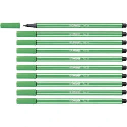 Stabilo Pen 68 Rotulador de Punta de Fibra - Trazo de 1mm aprox. - Tinta con Base de Agua - Color Verde