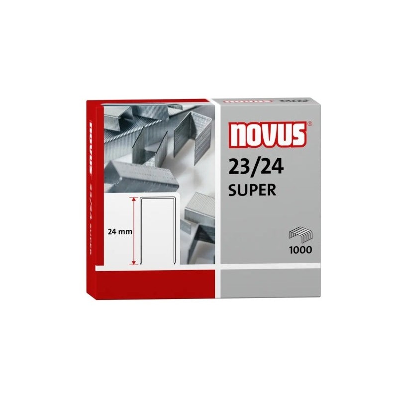 Novus 23/24 Super Caixa de 1000 Agrafos Galvanizados 23/24 para Agrafadores de Grande Capacidade