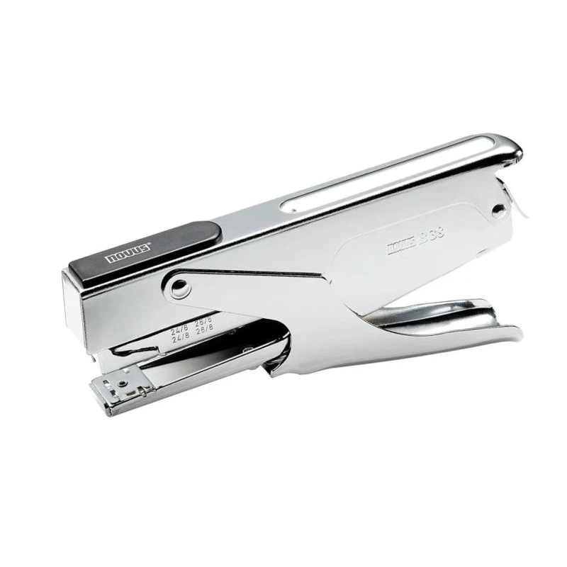 Novus B 38 Plier Stapler - Up to 40 Sheets - For Staples 24/6-24/8 and 26/6-26/8 - Temporary and Permanent Stapling - Chrome