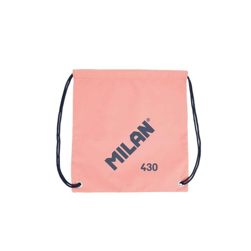 Milan Serie 1918 Bolsa/Mochila de Tiras Grande - Tejido 'ripstop' Ligero y Resistente - Medidas 34x42x0.7cm - Color Rosa