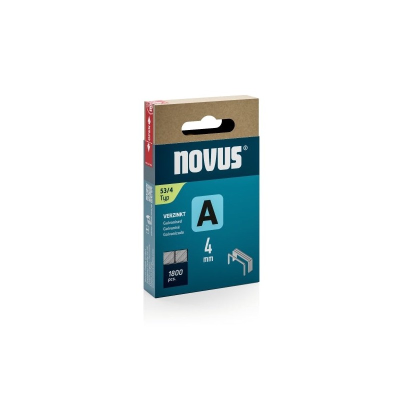 Novus A Tipo 53 Caja de 1800 Grapas 53/4 Galvanizadas - Patilla de 4mm