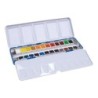 Milan Art Estuche Metalico de 24 Acuarelas Medio Godet - Opacos y Resistentes a la Luz - Mezclables - Bandeja Abatible