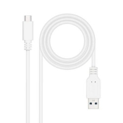 Câble Nanocable USB 3.1 Gen2 10 Gbps 3A USB-C/M-A/M - 1,0 m - Blanc